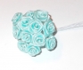 Bouquet 12 mini rose en satin bleu 