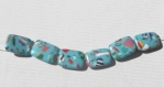 5 perles en pierre coloré multicolore 18x13mm 