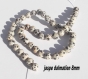 12 perles ronde lisse jaspe dalmatien 8mm 
