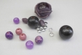 Lot 19 perles 8mm a 4cm bois,verre,cristal et métal acrylique 