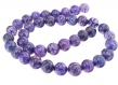 Lot de 12 perles rondes agate veiné 6mm violette