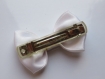 Barrette métal 5 cm avec noeud papillon en tissu blanc et écossais 
