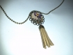 Long collier - vintage - son pendentif et son pompon - les papillons 