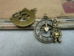 5 breloques en bronze, gear, dentelées, alice lapin, steampunk 25*31mm c8287 