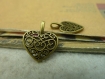 20 breloques 15*18mm ancient bronze heart-shaped love c4193 