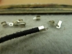 100 métal argenté vieilli boucle cordon de cuir, de 2,5 mm de large et 5 mm de long , c4507 