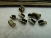 50 bronze rétro cordon clip en cuir pression boucle 4mm * 9mm c6289 