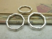 10 autocollants métal argenté vieilli yuen anneau cercle anneau extérieur 22mm- 17mm c7286 