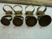 10 autocollants de bronze , attachée à 16mm , support de la bague , c5840 