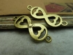 10 bronze , coeurs, 8 connexion symbole de l'infini 13mm * 37mm c7060 