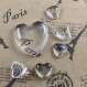 X10 , temps patch bijou , 23mm , pêche verre en forme de coeur , pédalier précieuses, gemmes de verre en forme de l'amour 