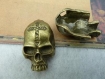 5 breloques , 10mm * 23mm * 35mm , crâne de bronze antique , c2507 