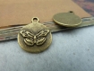 X10 bronze antique , 17mm * 20mm , papillon tag c2447 