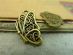 X10 bronze antique 13mm * 24mm papillon c3755 