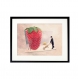 Le graineur de fraises - 13x18 cm - photographie d'art, fraise, décoration cuisine, décoration rouge, art de la cuisine, décor de cuisine, décoration 