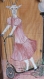 Série * chèvres habillées* : peinture sur bois - elle a mis sa robe rose..... 