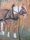 Planche peinte à main levée : joli cheval de trait.... 