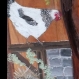 Jolie planche peinte : coq, poules, poulailler......... 