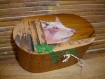 Peinture animalière - cochon sur coffret bois
