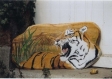 Peinture animaliere sur bois : tigre