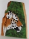Peinture animaliere - bois peint - tigre