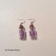 Boucles d'oreilles fiole canes bonbon violette 