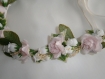 Couronne de fleurs romantique vintage roses et blanches pour mariage 