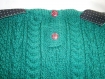 Pull fille 4 ans couleur vert cèdre en laine tricoté main 