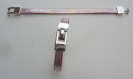 Bracelet simili cuir rose fermoir métal 