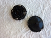 Grand bouton fleur de perle noire 