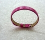 Bracelet montre en simili cuir rose fuschia 