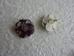 Grande fleur simili cuir couleur violet et noir 6 cm. 
