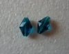 Lot de 2 perles losange acrylique bleu pétrole 