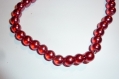 10 perles ronde de 8 mm en nacre transparente couleur rouge 