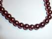 6 belle perles ronde de 8 mm en nacre transparente couleur chocolat 