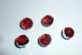 Lot de 5 belle perles ronde rouge plexyglass 