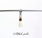 Perle pendentif style pandora, à grand trou 4mm, bélière breloque gland, blanc - p72 