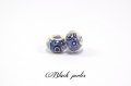 Perle style pandora, grand trou 5mm, acrylique, cercle rond, noir- ppa21 bleu 