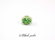 Perle style pandora, grand trou 5mm, acrylique, carrés- ppa23 vert 