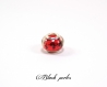 Perle style pandora, grand trou 5mm, acrylique, rouge , papillon- ppa17 rouge 