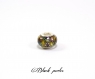 Perle style pandora, grand trou 5mm, acrylique, fleurs - ppa6 noir 