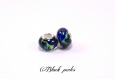 Perle style pandora, grand trou 5mm, acrylique, bleue - ppa2 