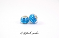 Perle style pandora, grand trou 5mm, acrylique, bleue étoile blanche - ppa7 bleu 