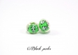 Perle style pandora, grand trou 5mm, acrylique, panda - ppa12 vert 