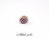Perle style pandora, grand trou 5mm, acrylique,noire et rose, carreaux- ppa13 noir 