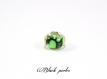 Perle style pandora, grand trou 5mm, acrylique, verte noire, coeurs- ppa14 vert 