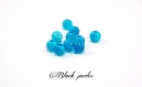 Perle ronde en verre craquelé 6mm, turquoise x10 
