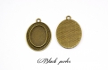 Support cabochon pendentif ovale 25x18mm, bronze antique x1- 243 