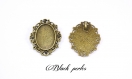 Support cabochon pendentif ovale 25x18mm, bronze antique x2- 3 