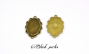 Support cabochon pendentif connecteur ovale 25x18mm, bronze antique x1- 283 